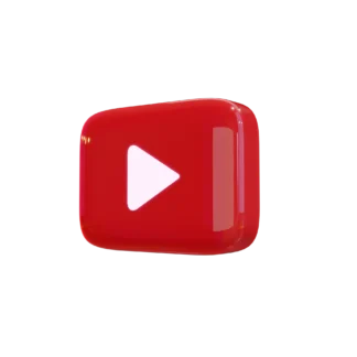 glossy youtube 3d render icon free png 1
